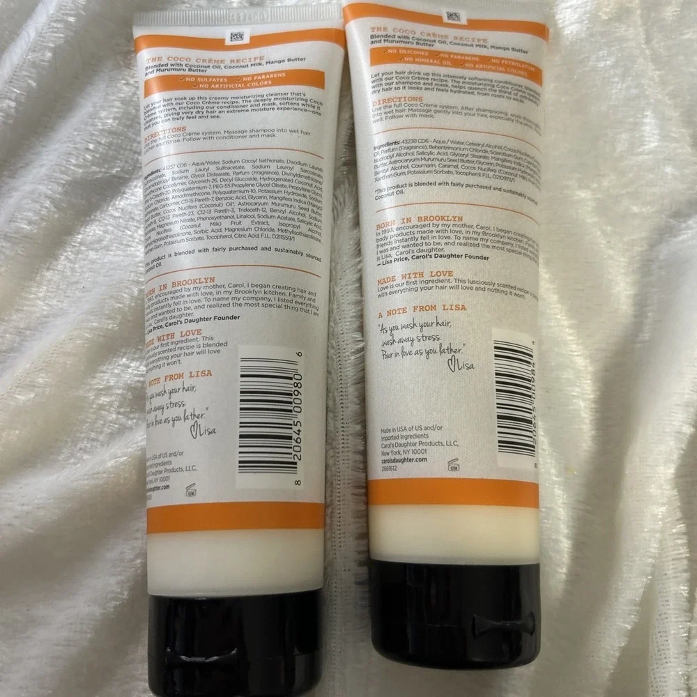 Carol's Daughter Coco Creme Curl‎ Quenching Shampoo & Conditioner 8.5 fl oz New